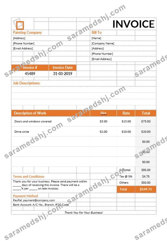 Painting Services Invoice Template